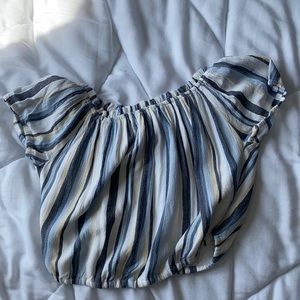 Cropped stripe shirt